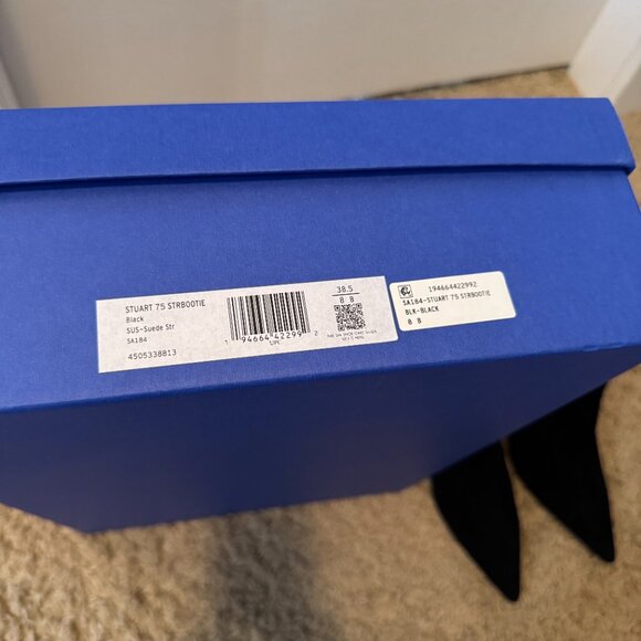 Stuart Weitzman black suede Stuart 75 stretch bootie - Picture 9 of 10